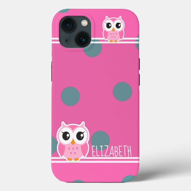 Cute Owl Polka Dots  Case-Mate iPhone Case (Back)
