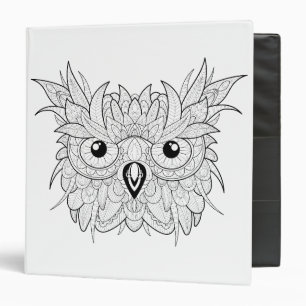 Cute Owl Portrait Doodle Binder