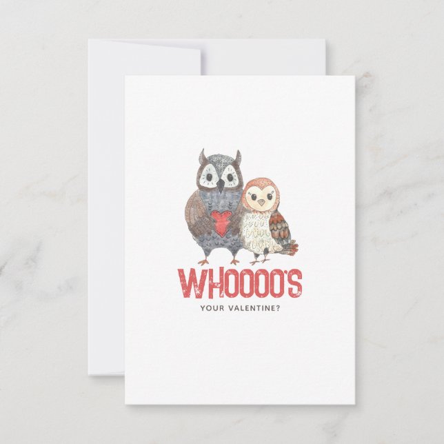 Cute Owl Pun Valentine's Day Card (Front)
