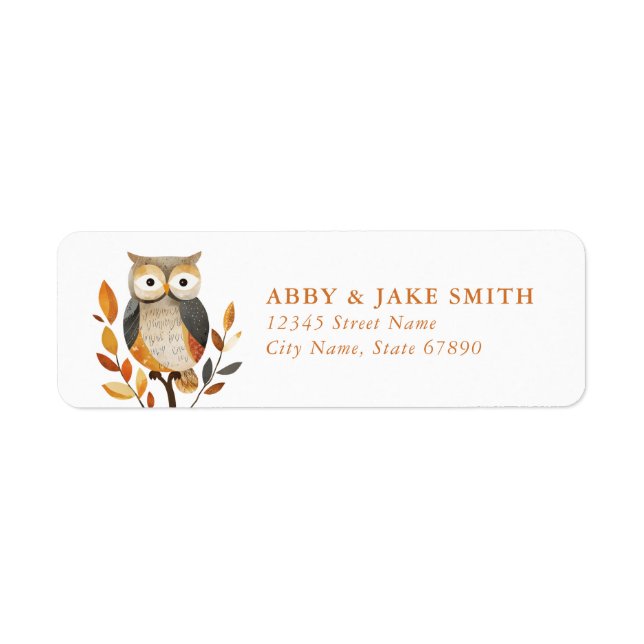 Cute Owl Return Address Labels (Front)