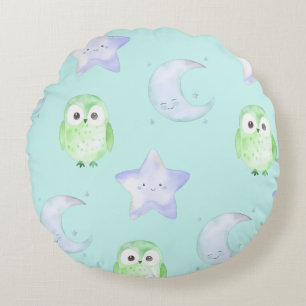 Cute Owl Round Pillow
