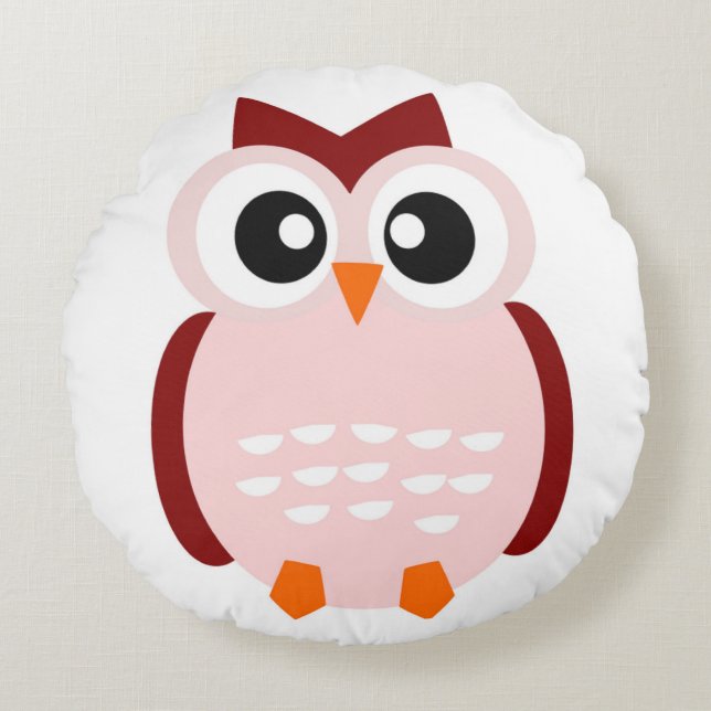 CUTE OWL ROUND PILLOW (Front)