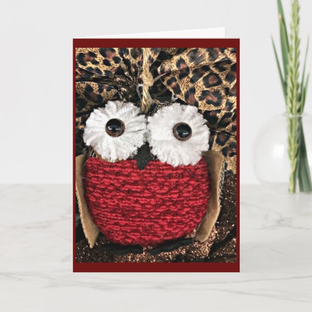 CUTE OWL SAYS **MERRY CHRISTMAS TO YOU** CARD (Front)
