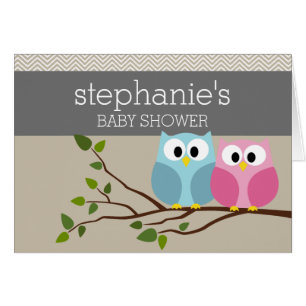 Cute Owl sur le Baby shower de succursale Carte de