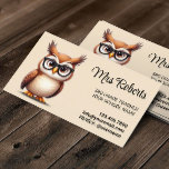Cute Owl Teacher Educator Professional Business Card<br><div class="desc">Cute Owl Teacher Educator Plain Business Card.</div>