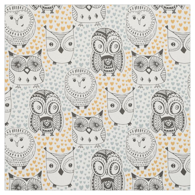 Cute Owl tissu Motif (Échantillon)