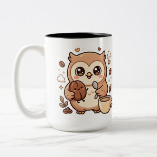 Cute Owl Two-Tone Coffee Mug