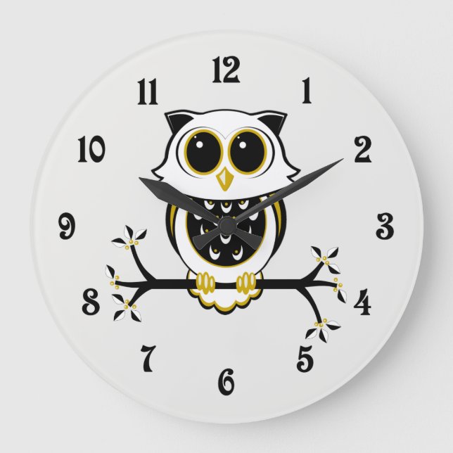 Cute Owl Wall Clock (Front)