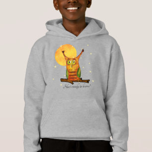 Cute Owl Watercolor Style Name School Year on Back