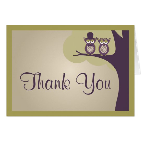 Cute Owl Wedding Thank You Cards