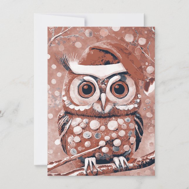 Cute Owl Winter Days Blank  Holiday Card (Front)
