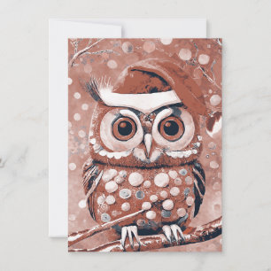 Cute Owl Winter Days Blank Holiday Card