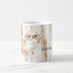 Cute Owl with Glasses  Coffee Mug