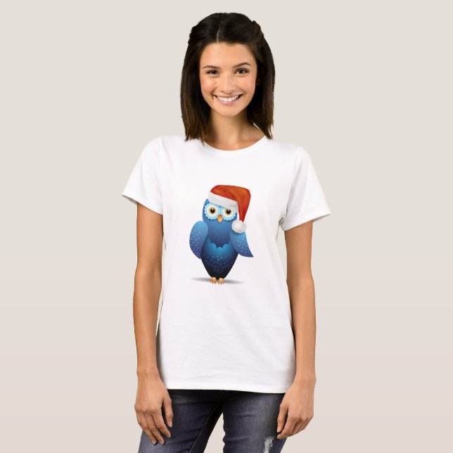 Cute owl with Santa's hat T-Shirt (Front Full)