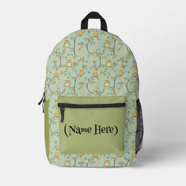 Cute Owls Among Trees Printed Backpack (Front)