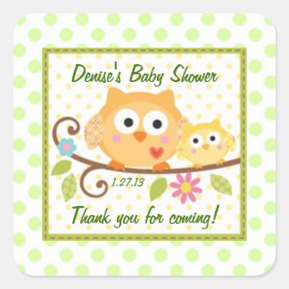 Cute Owls Baby Shower Label