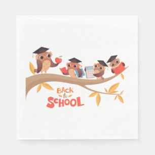 Cute Owls Back to School Graduation  Napkin