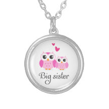 Cute owls big sister little sister cartoon