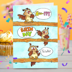 Cute Owls Birthday Greeting Card