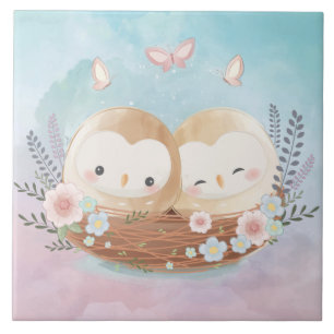 Cute Owls  Ceramic Tile