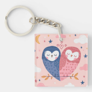 Cute Owls Keychain