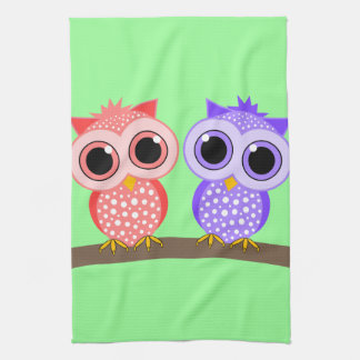 cute owls kitchen towel