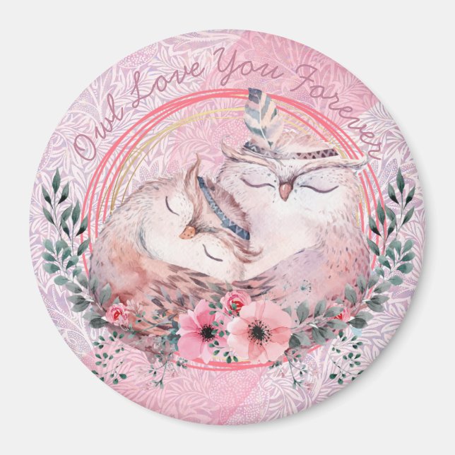 Cute Owls Magnet (Front)