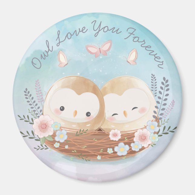 Cute Owls Magnet (Front)