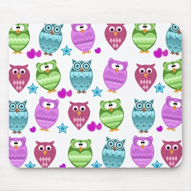 cute owls mouse pad (Front)