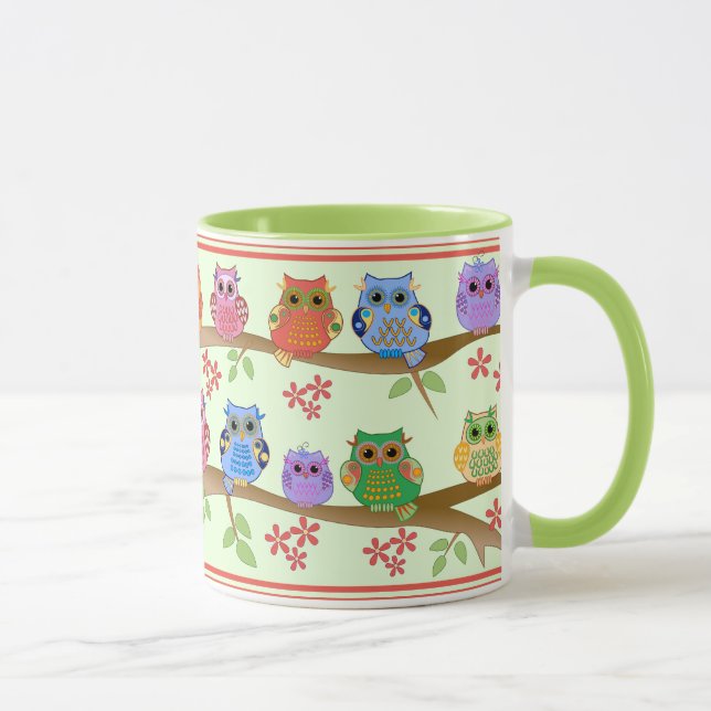 Cute Owls on Branches Mug (Right)