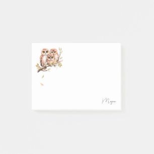 Cute Owls on Tree Branch Post-it Notes