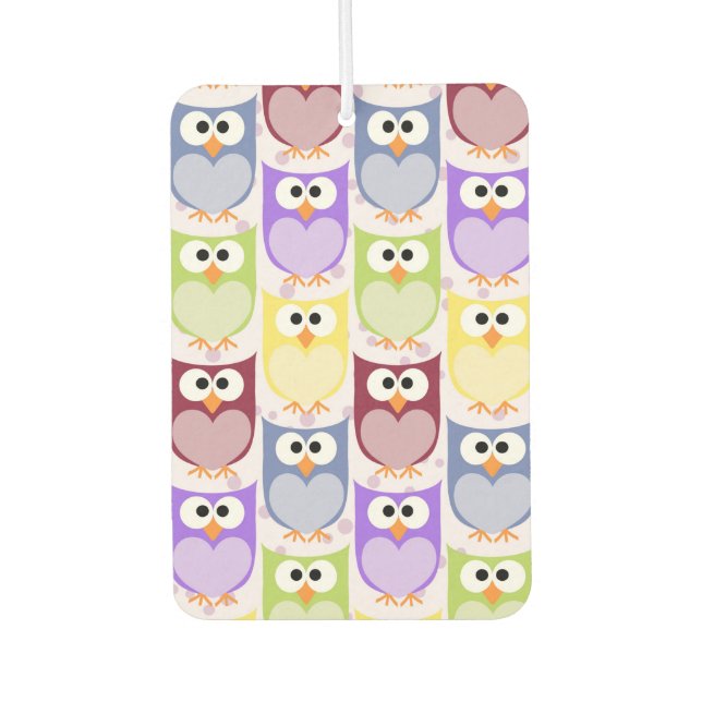 Cute Owls, Owl Pattern, Baby Owls, Colourful Owls Air Freshener (Front)