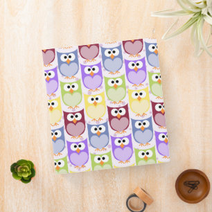 Cute Owls, Owl Pattern, Baby Owls, Colourful Owls Binder
