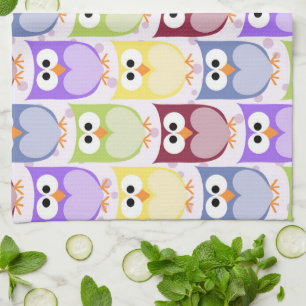 Cute Owls, Owl Pattern, Baby Owls, Colourful Owls Kitchen Towel