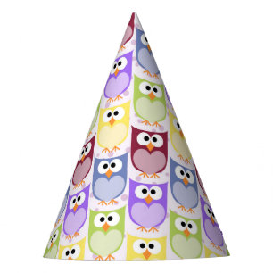 Cute Owls, Owl Pattern, Baby Owls, Colourful Owls Party Hat