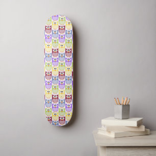 Cute Owls, Owl Pattern, Baby Owls, Colourful Owls Skateboard