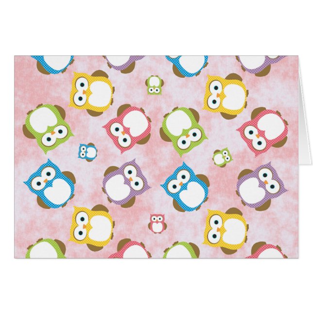 Cute Owls, Owl Pattern, Colorful Owls, Baby Owls (Devant horizontal)
