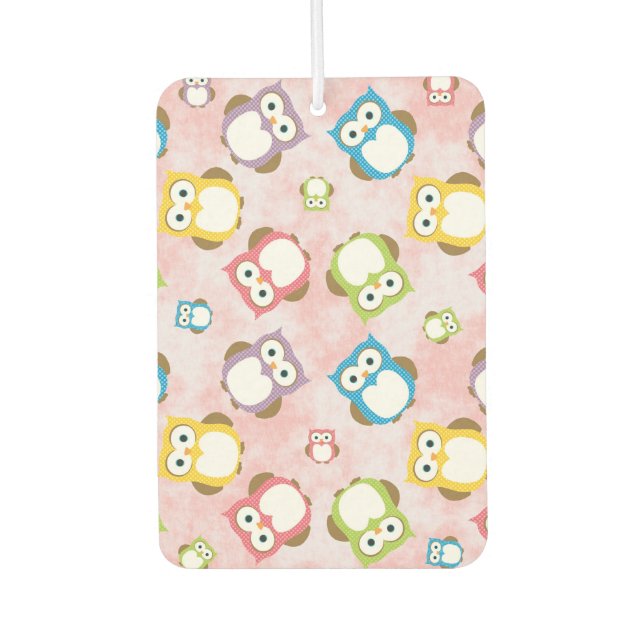 Cute Owls, Owl Pattern, Colourful Owls, Baby Owls Air Freshener (Front)