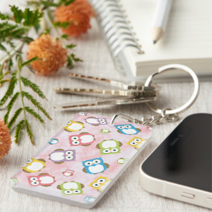 Cute Owls, Owl Pattern, Colourful Owls, Baby Owls Keychain