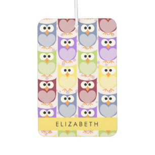Cute Owls, Owl Pattern, Colourful Owls, Your Name Air Freshener