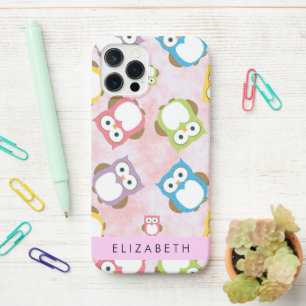 Cute Owls, Owl Pattern, Colourful Owls, Your Name iPhone 12 Pro Case
