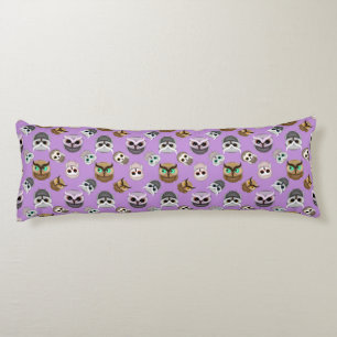 Cute Owls Pattern on Purple Background Body Pillow