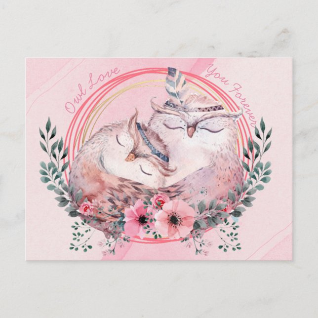 Cute Owls Postcard (Front)
