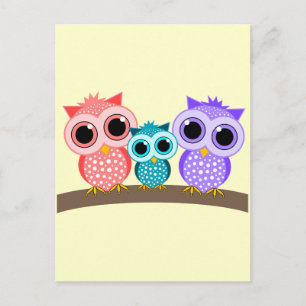 cute owls postcard