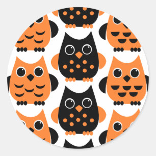 Cute Owls say BOO! Classic Round Sticker