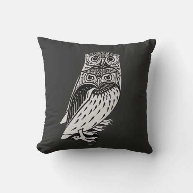 Cute owls throw pillow (Front)