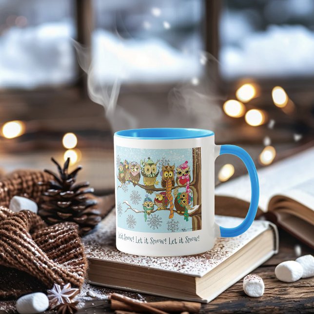 Cute Owls Winter Snowflakes Mug (Creator Uploaded)