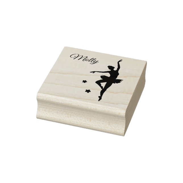 Cute Own Name Ballerina Custom Initial Rubber Stamp (Stamp)