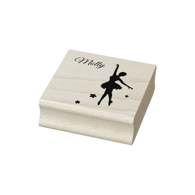 Cute Own Name Ballerina Custom Initial Rubber Stamp (Stamp)