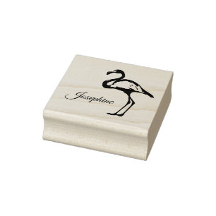 Cute Own Name Flamingo Custom Tropical Rubber Stamp